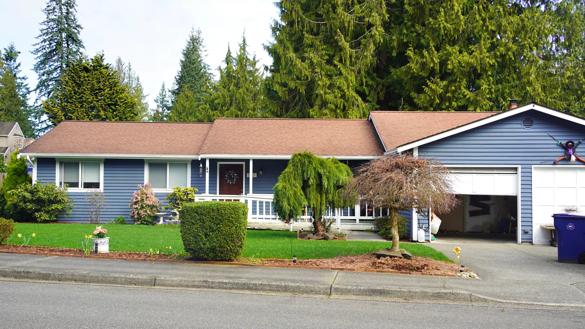 Warm, light-filled living room at Hebron Care Adult Family Home